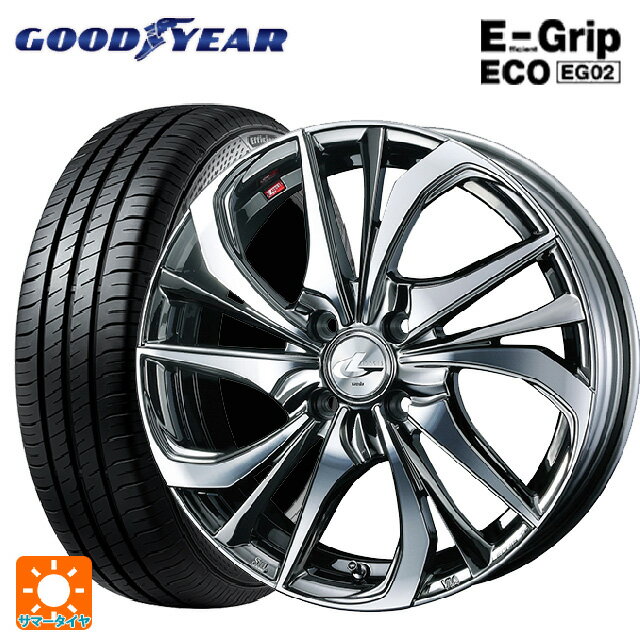 【6/22 20時〜 全品P5倍＆クーポン】185/55R16 83V グッドイヤー エフィシェントグリップ エコ EG02 ウェッズ レオニス TE BMCMC 16-6J 国産車用 サマータイヤホイール4本セット