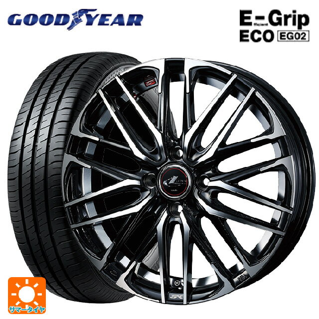 【6/15〜16限定 全品P5倍＆クーポン】185/60R15 84H グッドイヤー エフィシェントグリップ エコ EG02 ウェッズ レオニス SK PBMC 15-5.5J 国産車用 サマータイヤホイール4本セット