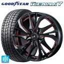 【最大3万円OFFクーポン 4/27 9:59迄】195/60R17 90Q グッドイヤー アイスナビ7 ウェッズ レオニス TE BK/SC(RED) 17-6.5J 国産車用 スタッドレスタイヤホイール4本セット