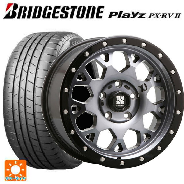 トヨタ プリウス(60系)用 195/60R17 90H ブリヂストン プレイズ PX-RV2 正規品(限定) エクストリームJ XJ04 Gloss Blk. M. Smoke 新品サマータイヤホイール 4本セット