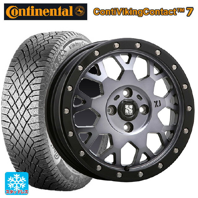 【6/22 20時〜 全品P5倍＆クーポン】155/65R14 75T コンチネンタル コンチバイキングコンタクト7 正規品 エムエルジェイ エクストリームJ XJ04 Gloss Blk. M. Smoke 14-4.5J 国産車用 スタッドレスタイヤホイール4本セット