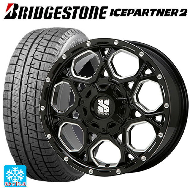 【6/22 20時〜 全品P5倍＆クーポン】215/60R16 95Q ブリヂストン アイスパートナー2 正規品 エムエルジェイ エクストリームJ XJ06 Gloss Black Milled 16-7J 国産車用 スタッドレスタイヤホイール4本セット