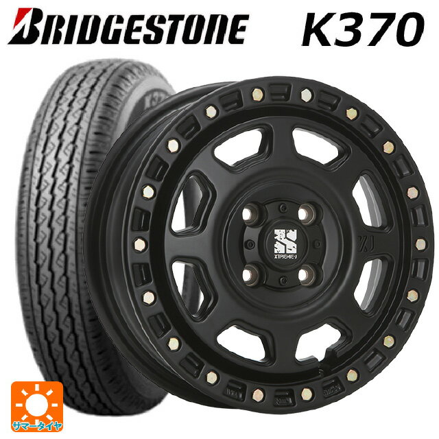 2025年製 145/80R12 80/78N ブリヂストン K370 正規品 エムエルジェイ エクストリームJ XJ07 Satin Black 12-4J 国産車用 サマータイヤホイール4本セット