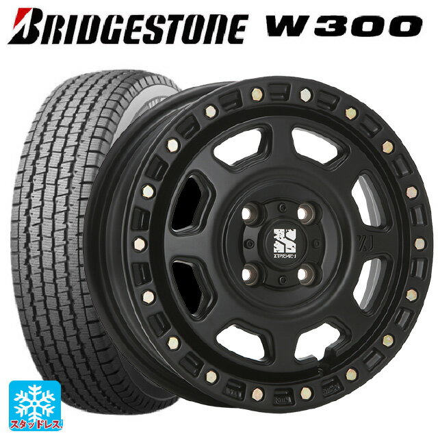 2024年製 145/80R12 80/78N ブリヂストン W300 正規品 エムエルジェイ エクストリームJ XJ07 Satin Black 12-4J 国産車用 スタッドレスタイヤホイール4本セット