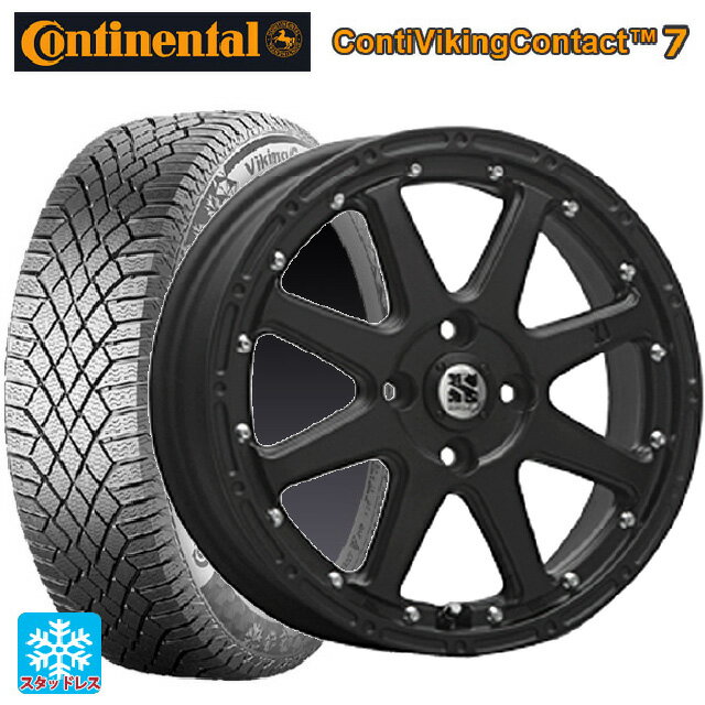 【6/22 20時〜 全品P5倍＆クーポン】155/65R14 75T コンチネンタル コンチバイキングコンタクト7 正規品 エムエルジェイ エクストリームJ Flat Black 14-4.5J 国産車用 スタッドレスタイヤホイール4本セット