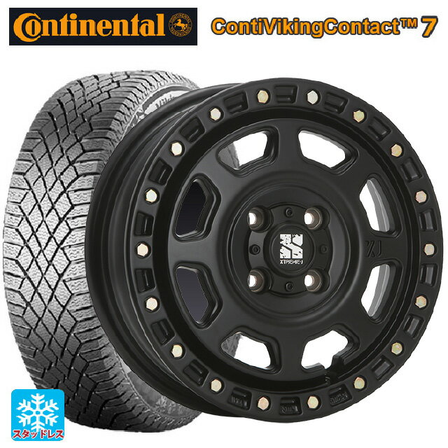 【6/15〜16限定 全品P5倍＆クーポン】155/65R14 75T コンチネンタル コンチバイキングコンタクト7 正規品 エムエルジェイ エクストリームJ XJ07 Satin Black 14-4.5J 国産車用 スタッドレスタイヤホイール4本セット