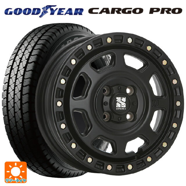 145/80R12 80/78N グッドイヤー カーゴプロ エムエルジェイ エクストリームJ XJ07 # Satin Black 12-4J 国産車用 サマータイヤホイール4本セット