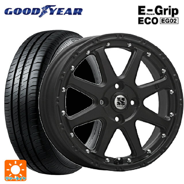 【6/22 20時〜 全品P5倍＆クーポン】165/60R14 75H グッドイヤー エフィシェントグリップ エコ EG02 # エムエルジェイ エクストリームJ Flat Black 14-4.5J 国産車用 サマータイヤホイール4本セット