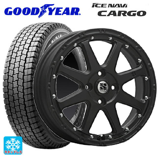 145/80R12 80/78N グッドイヤー アイスナビ カーゴ エムエルジェイ エクストリームJ Flat Black 12-4J 国産車用 スタッドレスタイヤホイール4本セット