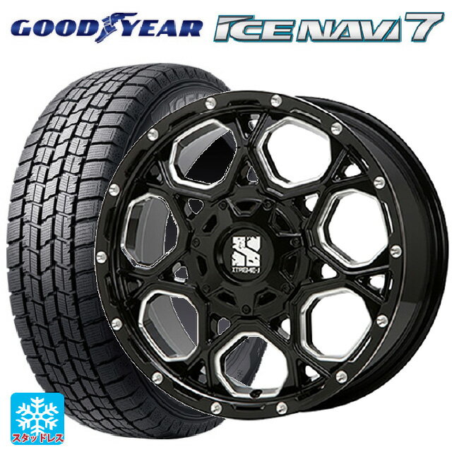 【6/15〜16限定 全品P5倍＆クーポン】215/45R17 87Q グッドイヤー アイスナビ7(数量限定) # エムエルジェイ エクストリームJ XJ06 Gloss Black Milled 17-7J 国産車用 スタッドレスタイヤホイール4本セット