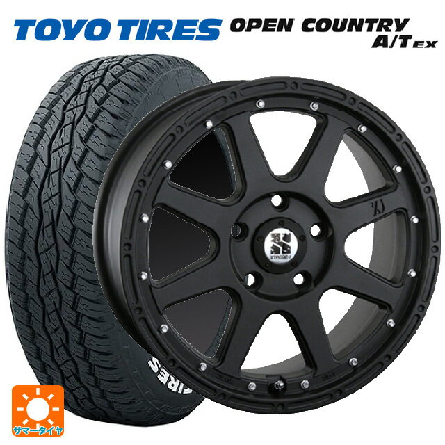 ニッサン エクストレイル(33系)用 235/60R18 103H トーヨー オープンカントリー A/T EX ホワイトレター ＃ エクストリームJ Flat Black 新品サマータイヤホイール 4本セット