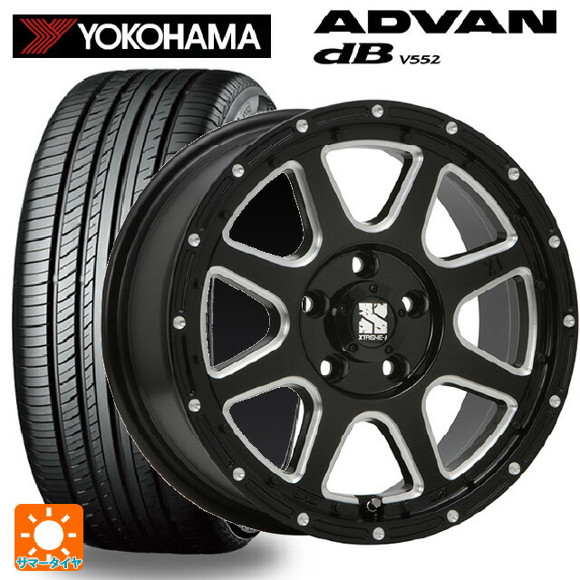 トヨタ RAV4(50系)用 225/65R17 106V XL ヨコハマ アドバンデシベル V552 エクストリームJ Gloss Black Milled 新品サマータイヤホイール 4本セット