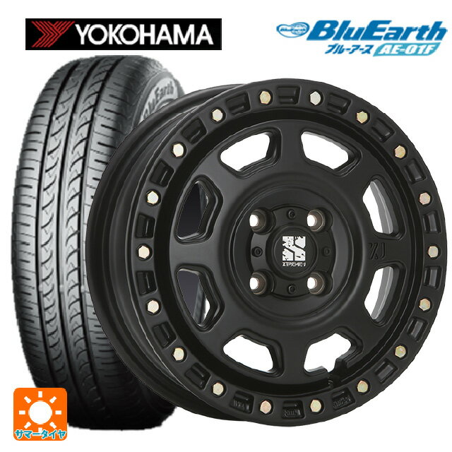 【6/22 20時〜 全品P5倍＆クーポン】165/70R14 81S ヨコハマ ブルーアース AE01F エムエルジェイ エクストリームJ XJ07 Satin Black 14-5J 国産車用 サマータイヤホイール4本セット