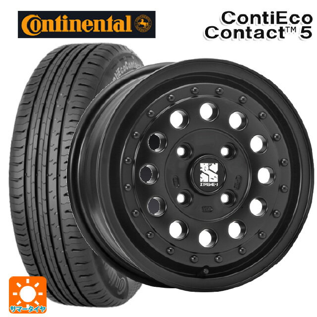 【6/15〜16限定 全品P5倍＆クーポン】165/65R14 79T コンチネンタル コンチエココンタクト 5 正規品 エムエルジェイ エクストリームJ ラギッド サテンブラック 14-5J 国産車用 サマータイヤホイール4本セット