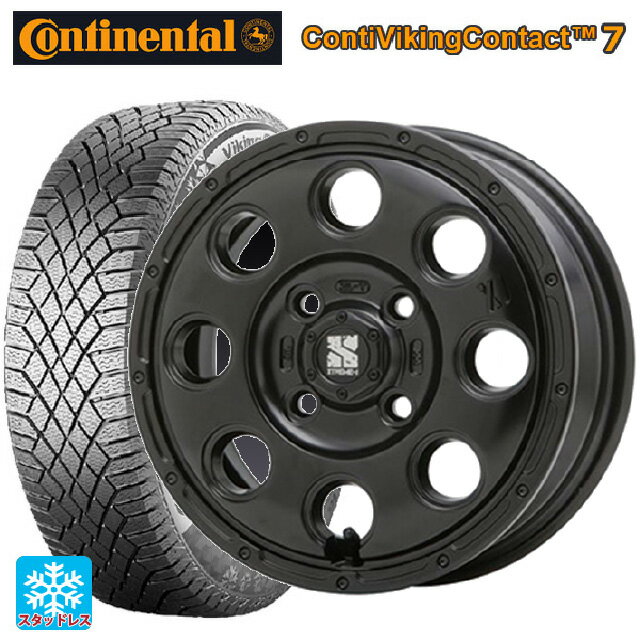 155/65R14 75T コンチネンタル コンチバイキングコンタクト7 正規品 エムエルジェイ エクストリームJ KK03 Satin Black 14-4.5J 国産車用 スタッドレスタイヤホイール4本セット