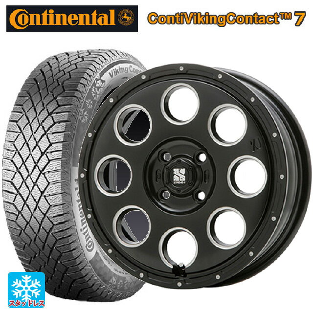 【6/22 20時〜 全品P5倍＆クーポン】155/65R14 75T コンチネンタル コンチバイキングコンタクト7 正規品 エムエルジェイ エクストリームJ KK03 Black Milled 14-4.5J 国産車用 スタッドレスタイヤホイール4本セット