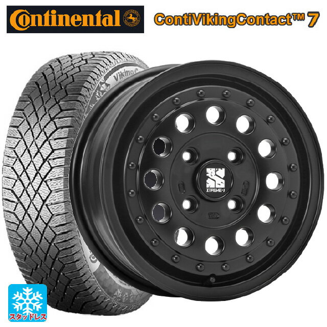 【6/22 20時〜 全品P5倍＆クーポン】175/65R14 86T XL コンチネンタル コンチバイキングコンタクト7 正規品 エムエルジェイ エクストリームJ ラギッド サテンブラック 14-5J 国産車用 スタッドレスタイヤホイール4本セット