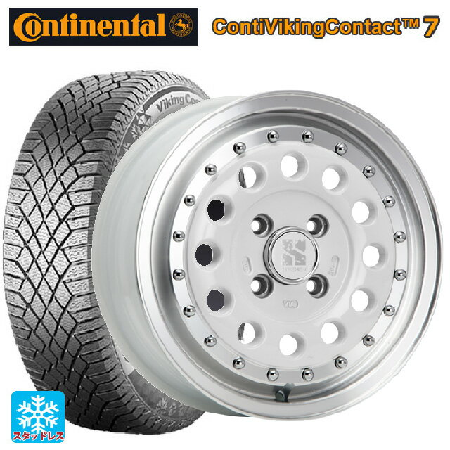 【6/11 1:59迄 全品ポイント5倍】175/65R14 86T XL コンチネンタル コンチバイキングコンタクト7 正規品 エムエルジェイ エクストリームJ ラギッド ホワイト/リムポリッシュ 14-5J 国産車用 スタッドレスタイヤホイール4本セット