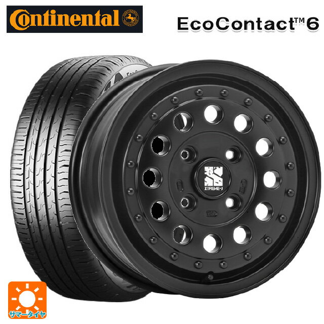 【6/22 20時〜 全品P5倍＆クーポン】165/70R14 85T XL コンチネンタル エココンタクト 6 正規品 エムエルジェイ エクストリームJ ラギッド サテンブラック 14-5J 国産車用 サマータイヤホイール4本セット