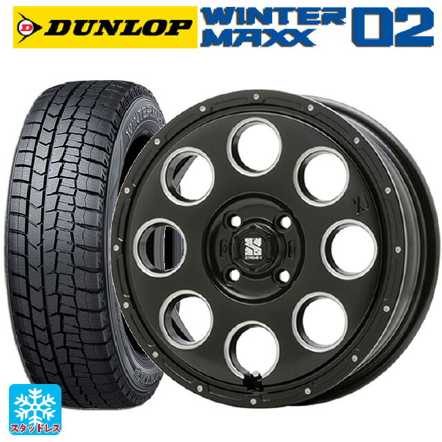 【5/9 20時〜 最大3万円OFFクーポン】スズキ ハスラー(MR52/92S)用 165/70R14 81Q ダンロップ ウィンターマックス 02(WM02) エクストリームJ KK03 Black Milled 新品スタッドレスタイヤホイール 4本セット