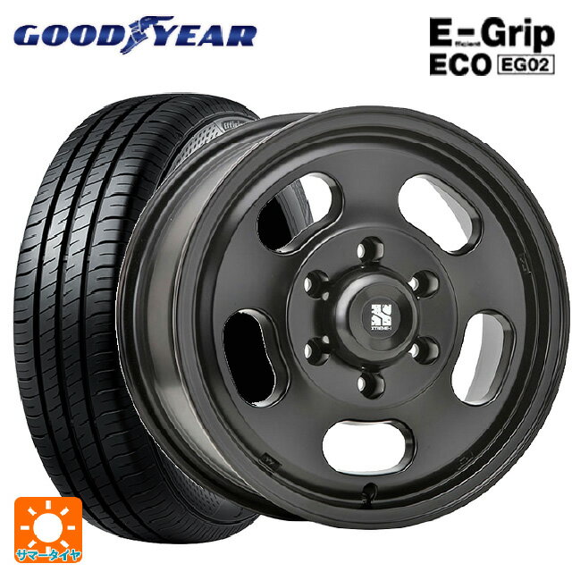 205/55R16 91V グッドイヤー エフィシェントグリップ エコ EG02 # エムエルジェイ エクストリームJ Dスロット サテンブラック 16-6.5J 国産車用 サマータイヤホイール4本セット