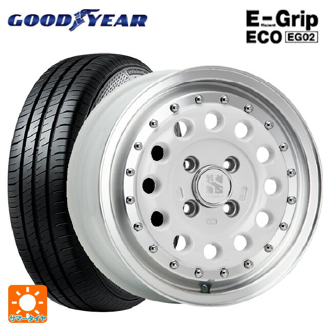【6/15〜16限定 全品P5倍＆クーポン】165/65R14 79S グッドイヤー エフィシェントグリップ エコ EG02 エムエルジェイ エクストリームJ ラギッド ホワイト/リムポリッシュ 14-5J 国産車用 サマータイヤホイール4本セット