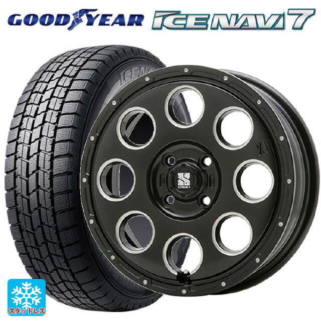 165/55R14 72Q グッドイヤー アイスナビ7(限定) エムエルジェイ エクストリームJ KK03 Black Milled 14-4.5J 国産車用 スタッドレスタイヤホイール4本セット