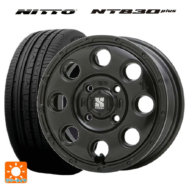 【6/22 20時〜 全品P5倍＆クーポン】165/55R15 75V ニットー NT830 プラス エムエルジェイ エクストリームJ KK03 Satin Black 15-4.5J 国産車用 サマータイヤホイール4本セット