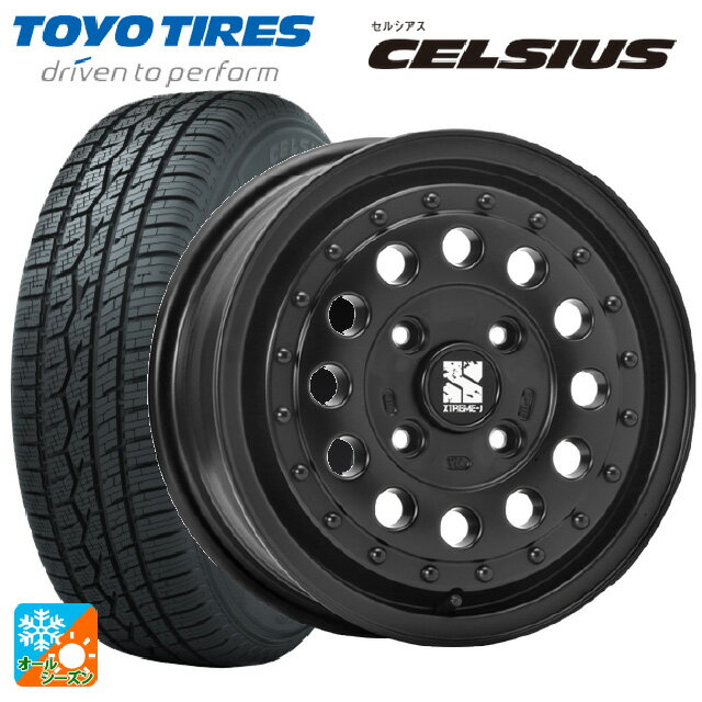 【6/22 20時〜 全品P5倍＆クーポン】165/70R14 85T トーヨー セルシアス エムエルジェイ エクストリームJ ラギッド サテンブラック 14-5J 国産車用 オールシーズンタイヤホイール4本セット