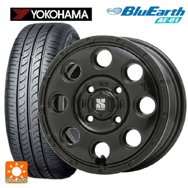 【6/15〜16限定 全品P5倍＆クーポン】155/65R13 73S ヨコハマ ブルーアース AE01 エムエルジェイ エクストリームJ KK03 Satin Black 13-4J 国産車用 サマータイヤホイール4本セット