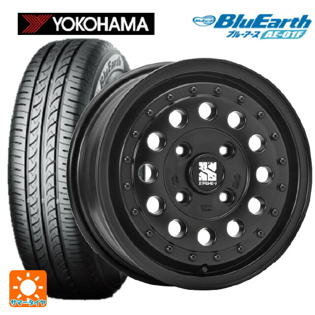 【6/22 20時〜 全品P5倍＆クーポン】165/70R14 81S ヨコハマ ブルーアース AE01F エムエルジェイ エクストリームJ ラギッド サテンブラック 14-5J 国産車用 サマータイヤホイール4本セット