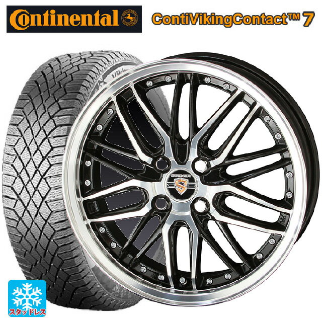 【6/22 20時〜 全品P5倍＆クーポン】155/65R14 75T コンチネンタル コンチバイキングコンタクト7 正規品 共豊 シュタイナー LMX ブラックポリッシュ 14-4.5J 国産車用 スタッドレスタイヤホイール4本セット