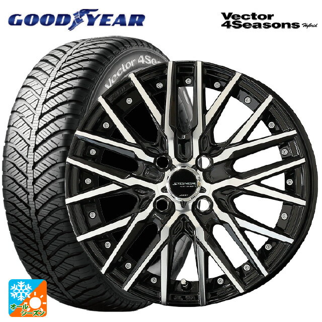 【6/22 20時〜 全品P5倍＆クーポン】165/50R15 73H グッドイヤー ベクターフォーシーズンズ ハイブリッド 共豊 シュタイナー CVX ブラックポリッシュ 15-4.5J 国産車用 オールシーズンタイヤホイール4本セット