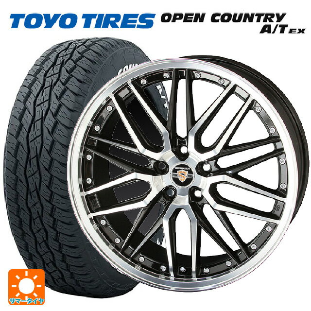 【最大3万円OFFクーポン 5/16 1:59迄】ミツビシ アウトランダー(5LA GNOW)用 235/60R18 103H トーヨー オープンカントリー A/T EX ホワイトレター ＃ シュタイナー LMX ブラックポリッシュ 新品サマータイヤホイール 4本セット