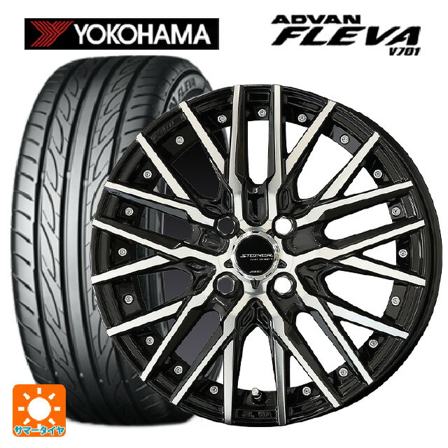 【6/22 20時〜 全品P5倍＆クーポン】165/50R15 73V ヨコハマ アドバン フレバ V701 正規品 共豊 シュタイナー CVX ブラックポリッシュ 15-4.5J 国産車用 サマータイヤホイール4本セット