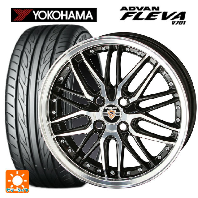 【6/15〜16限定 全品P5倍＆クーポン】165/50R16 75V ヨコハマ アドバン フレバ V701 正規品 共豊 シュタイナー LMX ブラックポリッシュ 16-5J 国産車用 サマータイヤホイール4本セット