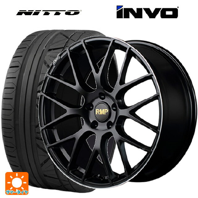 【6/22 20時〜 全品P5倍＆クーポン】225/40R19 93Y XL ニットー INVO エムアイディー MID エクスクルーシブ 028F セミグロスブラック＋リムエッジDC＋ロゴマシニング 19-8J 国産車用 サマータイヤホイール4本セット