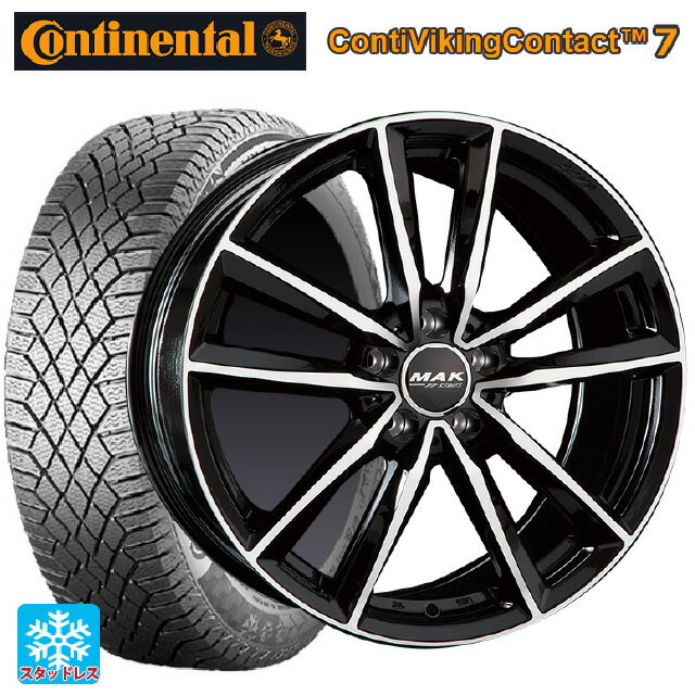 【5/25限定抽選で100％ポイントバック】メルセデスベンツ GLC(X253)用 235/60R18 107T XL コンチネンタル コンチバイキングコンタクト7 正規品 マック ブレーメンFF ブラックミラー 新品スタッドレスタイヤホイール 4本セット