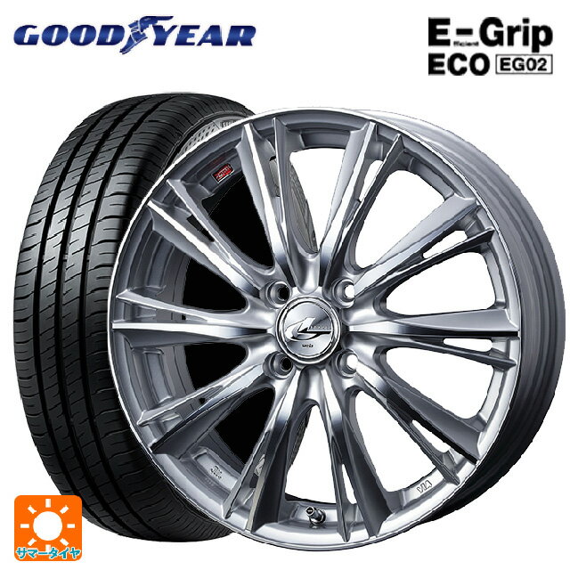 【6/15〜16限定 全品P5倍＆クーポン】185/60R15 84H グッドイヤー エフィシェントグリップ エコ EG02 ウェッズ レオニス WX HSMC 15-5.5J 国産車用 サマータイヤホイール4本セット