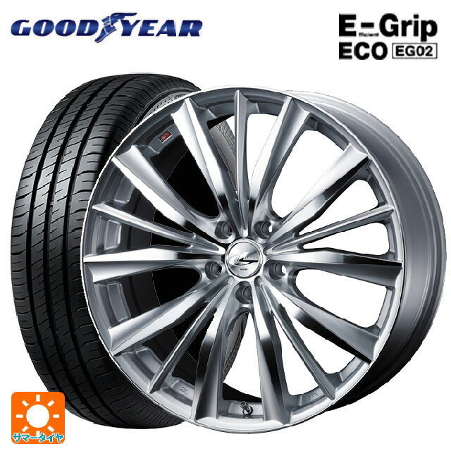 【6/22 20時〜 全品P5倍＆クーポン】175/55R15 77V グッドイヤー エフィシェントグリップ エコ EG02 # ウェッズ レオニス VX HSMC 15-6J 国産車用 サマータイヤホイール4本セット