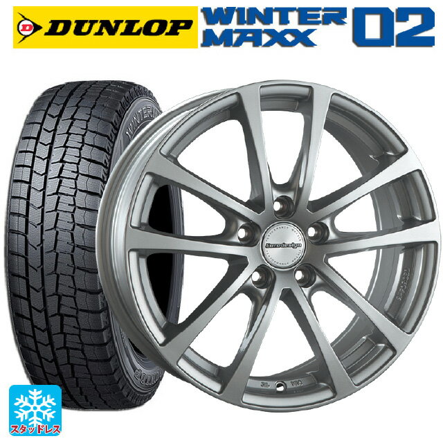 フォルクスワーゲン ゴルフ7(AU系)用 195/65R15 91Q ダンロップ ウィンターマックス 02(WM02) # 阿部商会 ユーロデザイン フォックスRF シルバー 新品スタッドレスタイヤホイール 4本セット