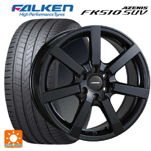 キャデラック SRXクロスオーバー(T166C)用 235/65R18 106W ファルケン アゼニス FK510 SUV ユーエスデザイン キャスラー グロスブラック 新品サマータイヤホイール 4本セット