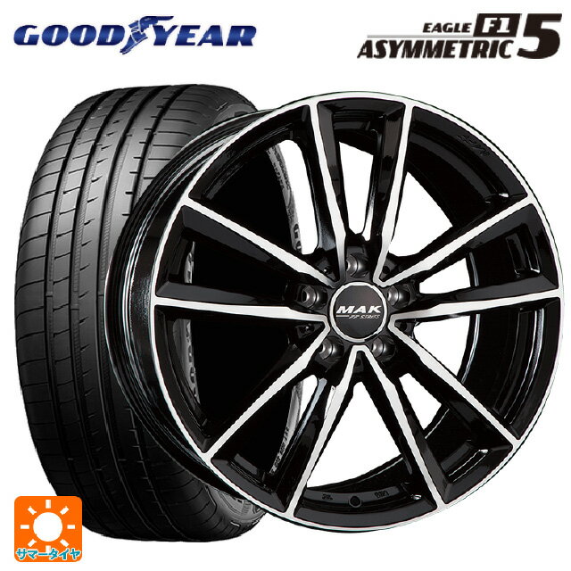 【最大3万円OFFクーポン 5/16 1:59迄】メルセデスベンツ Aクラス(W177)用 225/40R19 93Y XL グッドイヤー イーグル F1 アシメトリック5 マック ブレーメンFF ブラックミラー 新品サマータイヤホイール 4本セット