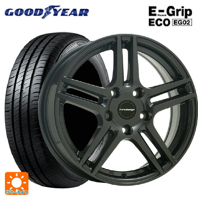 在庫有り ボルボ V40クロスカントリー(MB系)用 205/60R16 92H グッドイヤー エフィシェントグリップ エコ EG02 # ユーロデザイン アイガー ガンメタリック 新品サマータイヤホイール 4本セット