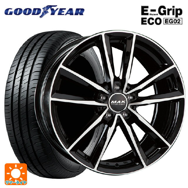 【5/30限定 最大3万円OFFクーポン】メルセデスベンツ Cクラス AMG C43/C450(W205)用 225/45R18 95W XL グッドイヤー エフィシェントグリップ エコ EG02 マック ブレーメンFF ブラックミラー 新品サマータイヤホイール 4本セット