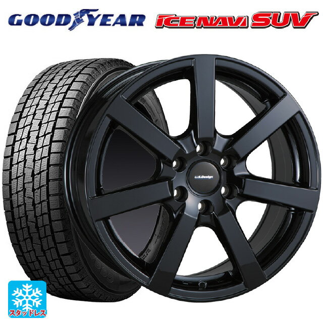 【5/20限定 最大3万円OFFクーポン】フォード エクスプローラー(1MF系)用 245/60R18 105Q グッドイヤー アイスナビ SUV ユーエスデザイン キャスラー グロスブラック 新品スタッドレスタイヤホイール 4本セット