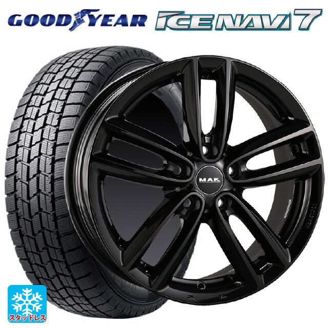 ミニ ミニクラブマン(F54)用 205/55R16 91Q グッドイヤー アイスナビ7(限定) マック オックスフォード グロスブラック 新品スタッドレスタイヤホイール 4本セット