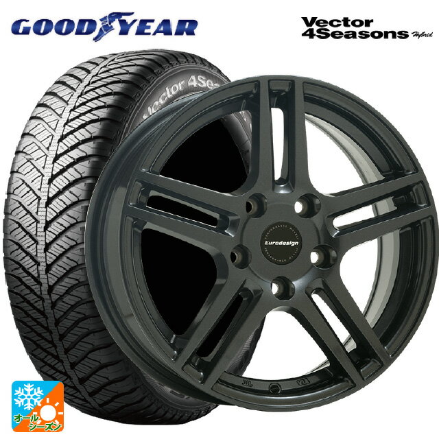 ボルボ V40(MB/MD系)用 205/60R16 92H グッドイヤー ベクターフォーシーズンズ ハイブリッド 阿部商会 ユーロデザイン アイガー ガンメタリック 新品オールシーズンタイヤホイール 4本セット