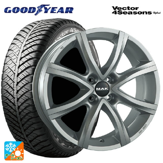 【6/11 1:59迄 全品ポイント5倍】アウディ S3 セダン(8V)用 225/40R18 92H XL グッドイヤー ベクターフォーシーズンズ ハイブリッド 阿部商会 マック マイン Mチタン 新品オールシーズンタイヤホイール 4本セット