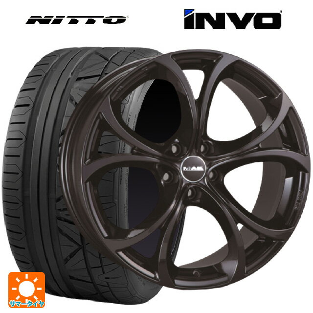 【6/20限定 全品P5倍＆クーポン】アルファロメオ ジュリア(952系)用 255/40R19 100Y XL ニットー INVO 阿部商会 マック ラリオ グロスブラック 新品サマータイヤホイール 4本セット